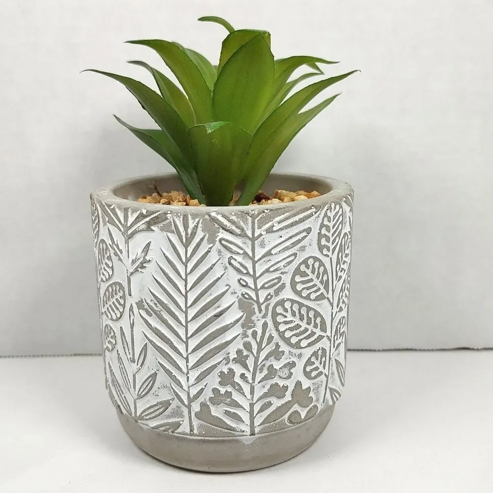 Old East Main Co Neutral Tranquility Artificial Succulent Potted Plant Pebbles